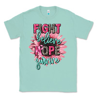 Seafoam fight believe hope survive cancer awareness Classic Tee - CowGirlArtShop