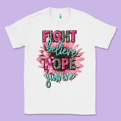 Fight Believe Hope Survive Cancer Awareness Classic Tee Designed By Cowgirlartshop