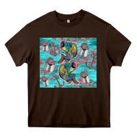 Chocolate Brown fish lures Heavy Core Tee - TumblerDesignByShophia