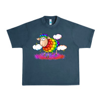 Midnight Navy rainbow sheep pride Urban Heavy Tee - FaDigitalArtStudio