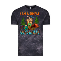 Cloud Black I Am A Simple Woman Camping Frappe Vintage Tee - FaDigitalArtStudio