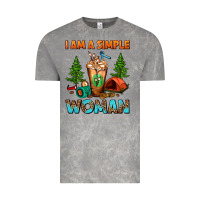 I Am A Simple Woman Camping Frappe Vintage Tee | Teevron