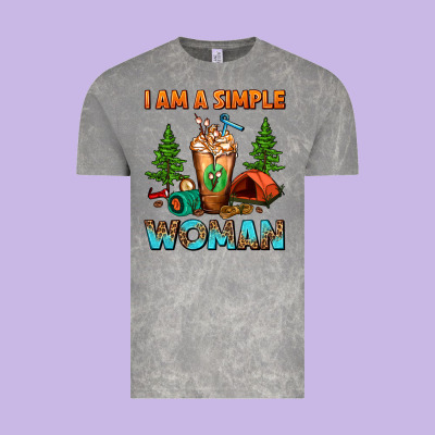 I Am A Simple Woman Camping Frappe Vintage Tee Designed By Fadigitalartstudio