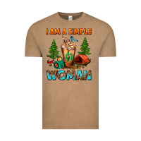 Vintage Coffee I Am A Simple Woman Camping Frappe Vintage Tee - FaDigitalArtStudio