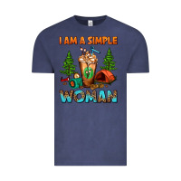 Vintage Denim I Am A Simple Woman Camping Frappe Vintage Tee - FaDigitalArtStudio