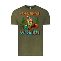 Vintage Olive I Am A Simple Woman Camping Frappe Vintage Tee - FaDigitalArtStudio