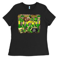 Black All you need is coffee and lucky St. Patrick's Ladies Tee - HowdyJamesFarm