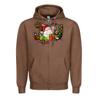 Chestnut joy with volleyball and santa's hat Zipper Hoodie - AdoDesignShop