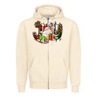 Sandshell joy with volleyball and santa's hat Zipper Hoodie - AdoDesignShop