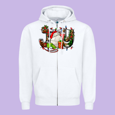 Joy With Volleyball And Santa's Hat Zipper Hoodie Designed By Adodesignshop