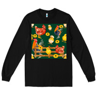 Black farm life seamless pattern Long Sleeve Tee - FaDigitalArtStudio