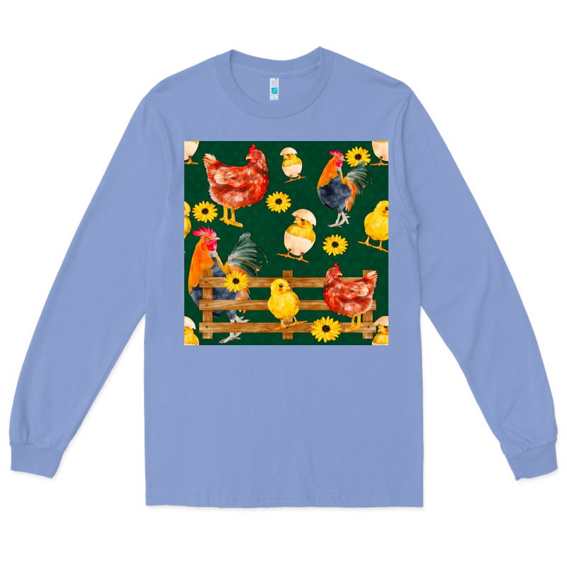 Farm Life Seamless Pattern Long Sleeve Tee by FaDigitalArtStudio | Teevron