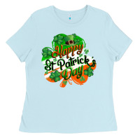 Baby Blue Happy St. Patrick's Day Ladies Tee - CowGirlArtShop