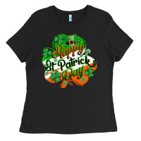 Black Happy St. Patrick's Day Ladies Tee - CowGirlArtShop