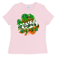 Bubblegum Pink Happy St. Patrick's Day Ladies Tee - CowGirlArtShop