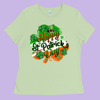 Happy St. Patrick's Day Ladies Tee Designed By Cowgirlartshop