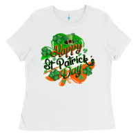 White Happy St. Patrick's Day Ladies Tee - CowGirlArtShop