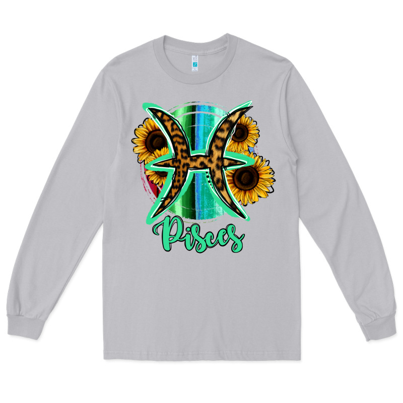 Pisces Zodiac Sign Sunflower Leopard Serape Long Sleeve Tee by RanaPortraitStore | Teevron