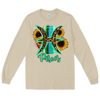 Mushroom Pisces Zodiac Sign Sunflower Leopard Serape Long Sleeve Tee - RanaPortraitStore