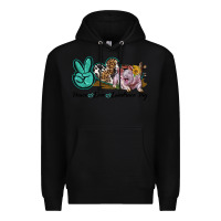 Black Peace Love Landrace Pig Premium Hoodie - LillyAllenDesigns