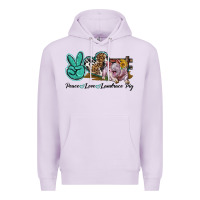 Lilac Peace Love Landrace Pig Premium Hoodie - LillyAllenDesigns