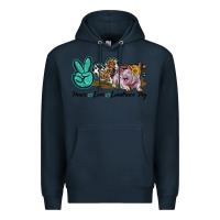 Navy Peace Love Landrace Pig Premium Hoodie - LillyAllenDesigns