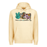 Pina Colada Peace Love Landrace Pig Premium Hoodie - LillyAllenDesigns