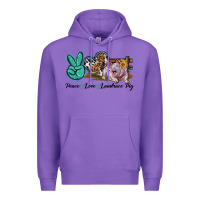 Purple Peace Love Landrace Pig Premium Hoodie - LillyAllenDesigns