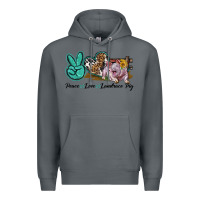 Rock Peace Love Landrace Pig Premium Hoodie - LillyAllenDesigns