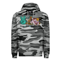 Slate Camo Peace Love Landrace Pig Premium Hoodie - LillyAllenDesigns