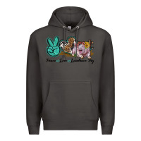 Smoke Peace Love Landrace Pig Premium Hoodie - LillyAllenDesigns