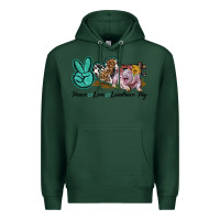 Sports Green Peace Love Landrace Pig Premium Hoodie - LillyAllenDesigns