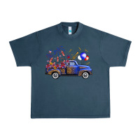 Midnight Navy Western Truck Fourth Of July Urban Heavy Tee - FaDigitalArtStudio