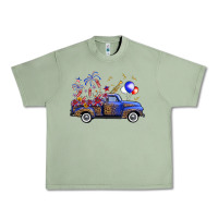 Oil Green Western Truck Fourth Of July Urban Heavy Tee - FaDigitalArtStudio