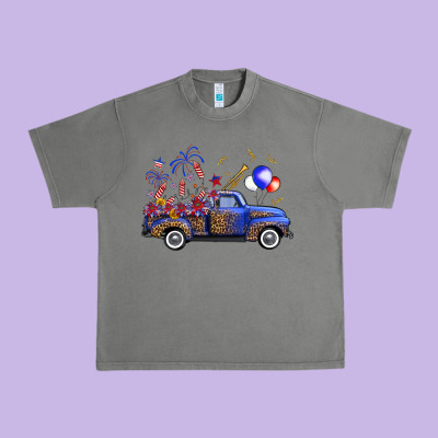 Western Truck Fourth Of July Urban Heavy Tee Designed By Fadigitalartstudio