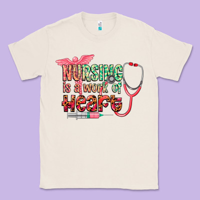 Nursing Is A Work Of Heart Classic Tee Designed By Cowgirlartshop