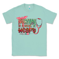 Seafoam Nursing is a work of heart Classic Tee - CowGirlArtShop