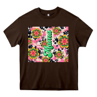 Chocolate Brown mama with hippie daisies Heavy Core Tee - TumblerDesignByShophia