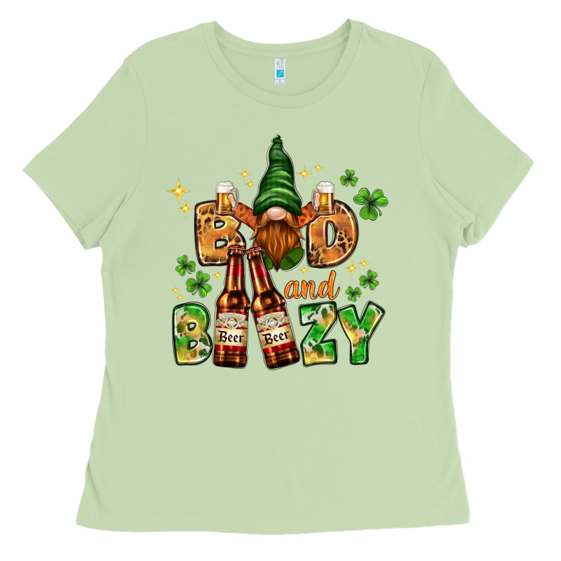 St. Patrick's Bad And Boozy With Gnome Ladies Tee by HowdyJamesFarm | Teevron
