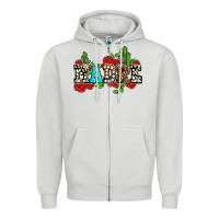 Dove Grey madre with roses and cactus Zipper Hoodie - AdoDesignShop