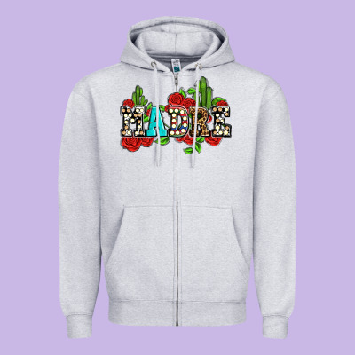 Madre With Roses And Cactus Zipper Hoodie Designed By Adodesignshop