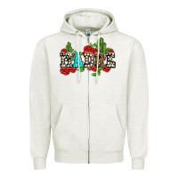 Oatmeal Heather madre with roses and cactus Zipper Hoodie - AdoDesignShop
