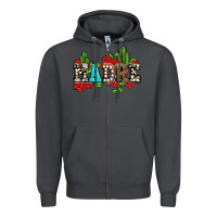 Smoke madre with roses and cactus Zipper Hoodie - AdoDesignShop