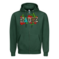 Sports Green madre with roses and cactus Zipper Hoodie - AdoDesignShop