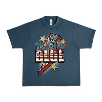 Midnight Navy Back the blue Urban Heavy Tee - FaDigitalArtStudio