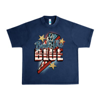 Navy Back the blue Urban Heavy Tee - FaDigitalArtStudio