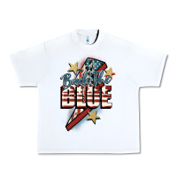 White Back the blue Urban Heavy Tee - FaDigitalArtStudio