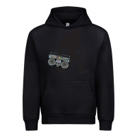 Black bigfoot beatbox boom box retro   bigfoot boom box Urban Hoodie - DesigneFamous