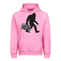 Fuchsia Pink bigfoot beatbox boom box retro   bigfoot boom box Urban Hoodie - DesigneFamous