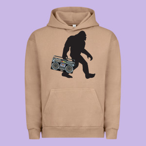 Bigfoot Beatbox Boom Box Retro   Bigfoot Boom Box Urban Hoodie Designed By Designefamous